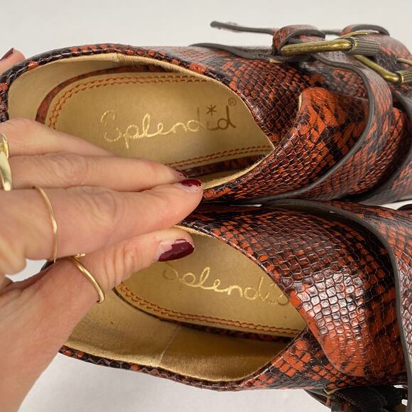 Splendid Carla Snakeskin Ankle Buckle Booties 7.5 - Picture 6 of 7